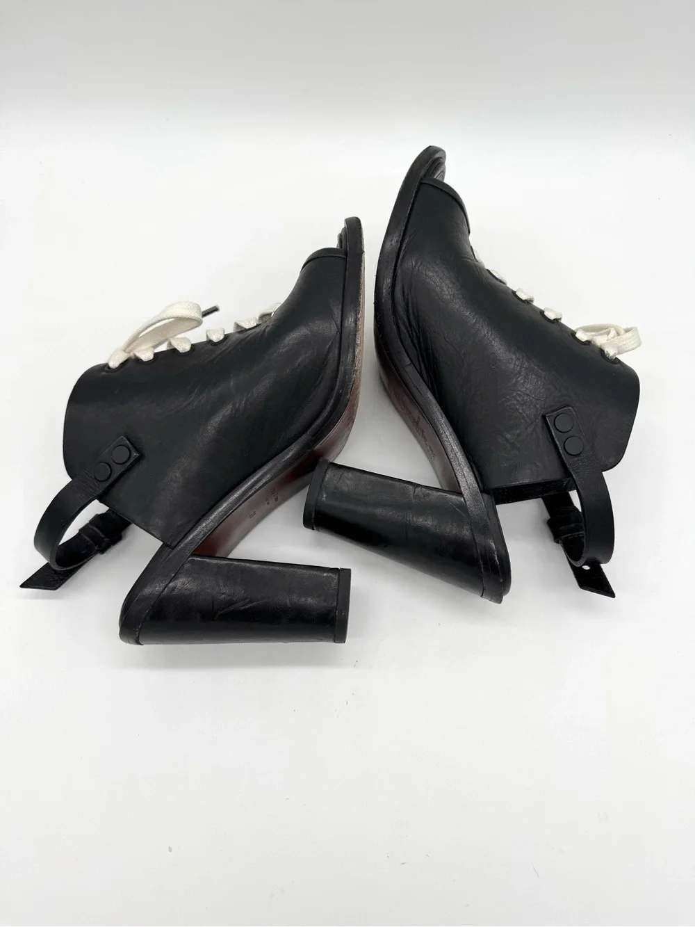 Rag & Bone Trafford Lace Up Peep Toe Slingback Block Heels